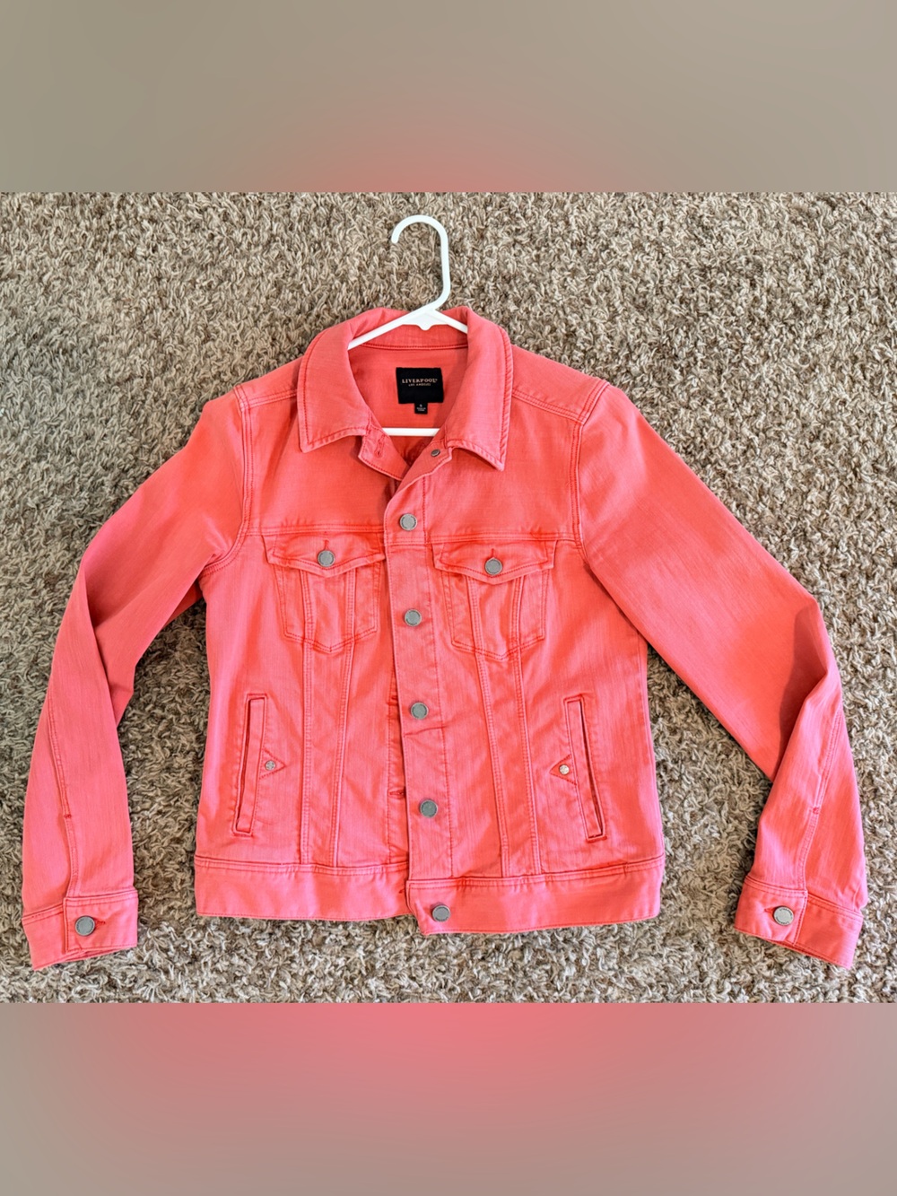 Liverpool Coral-Red Temma Denim Jacket